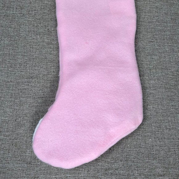 St Nick's Choice Baby's First Christmas Reindeer w/ Bow Stocking Pink - Picture 5 of 8